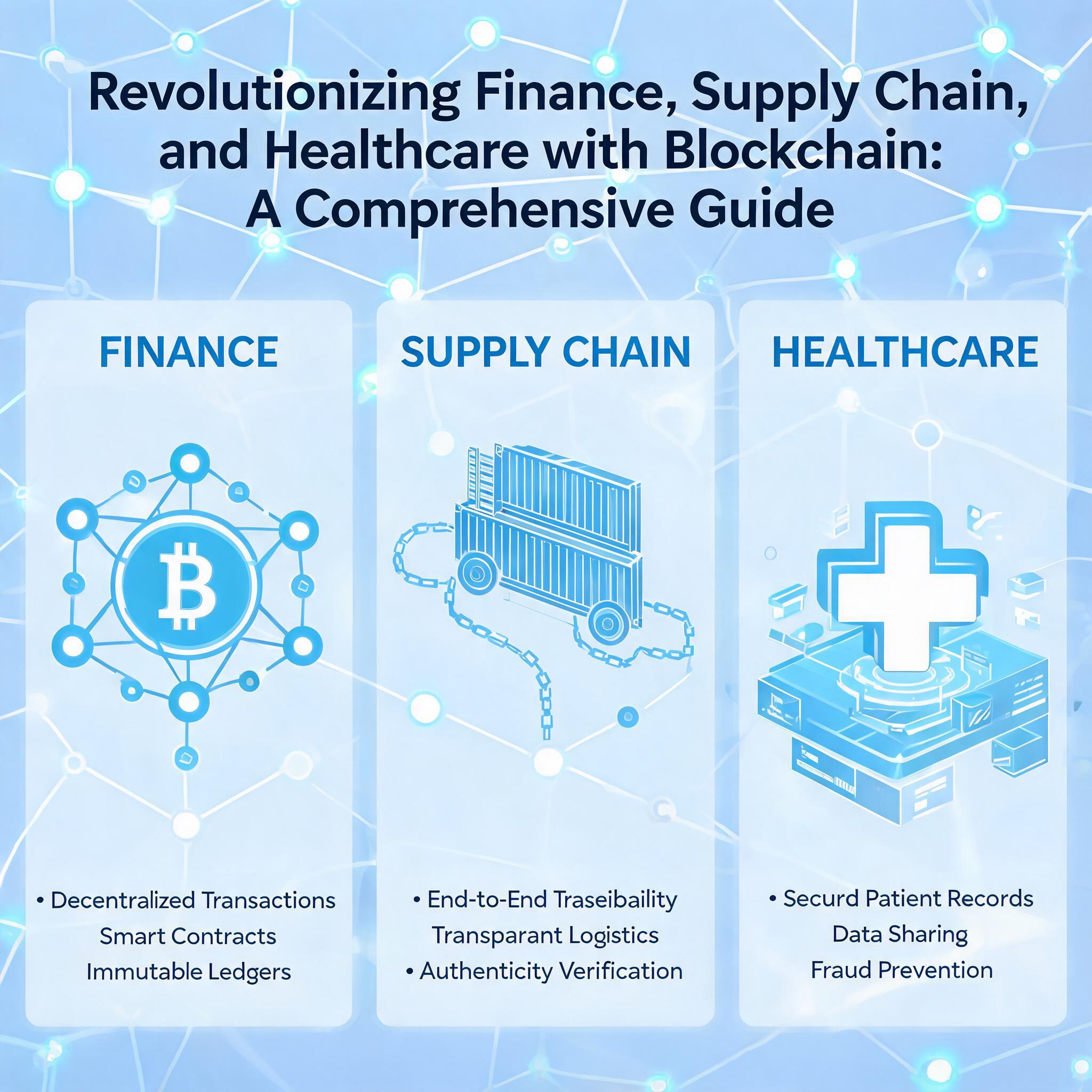 Revolutionizing Finance, Supply Chain, and Healthcare with Blockchain: A Comprehensive Guide and Healthcare with Blockchain