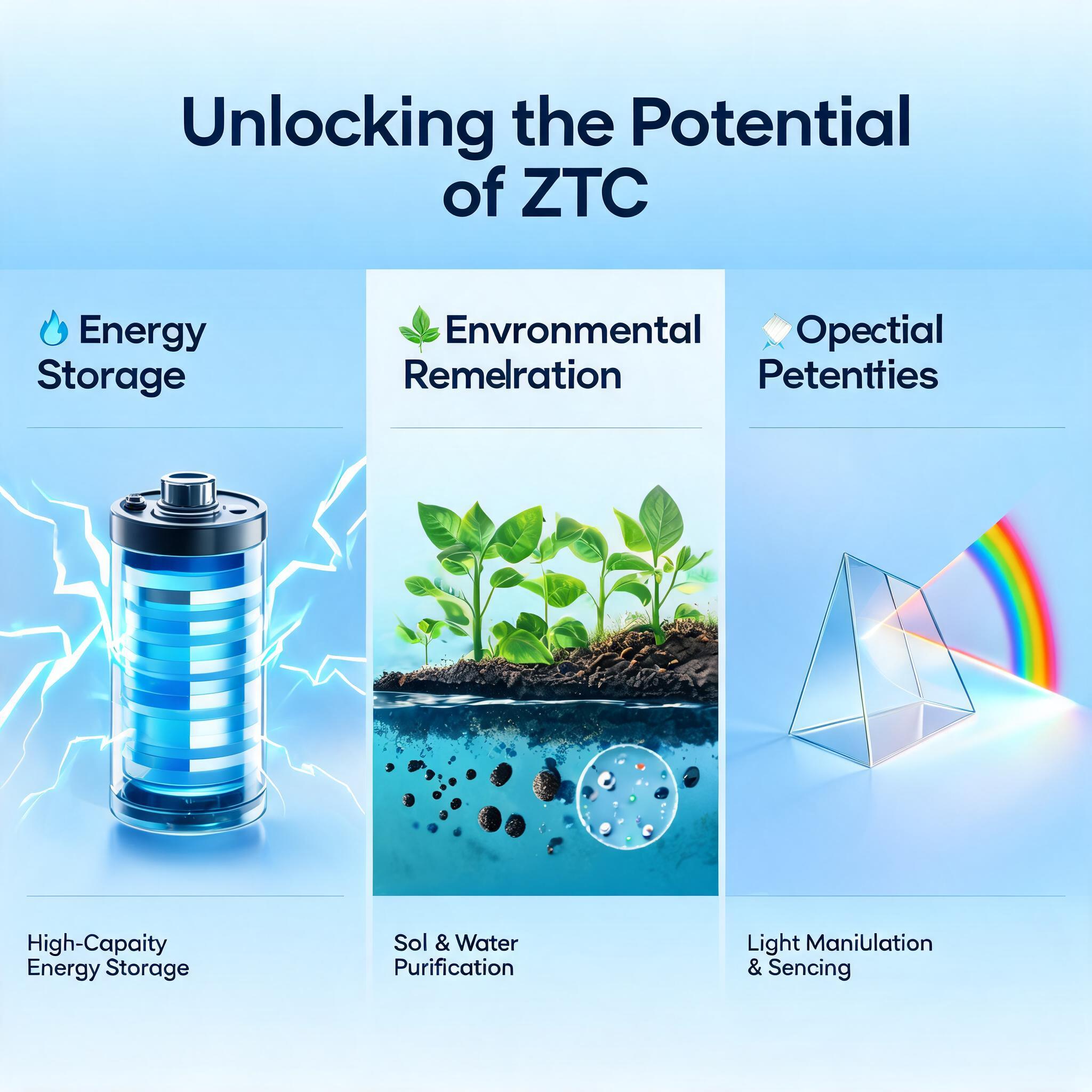 Unlocking the Potential of ZTC: Energy Storage, Environmental Remediation, and Optical Properties Unlocking the Potential of ZTC