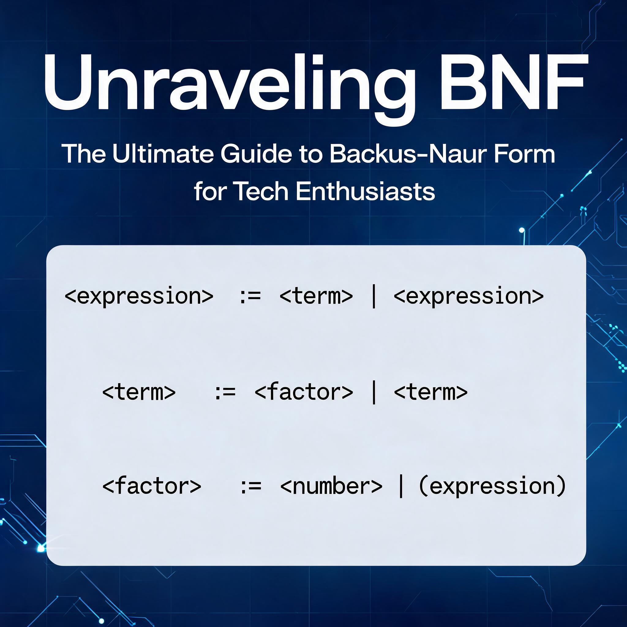 Unraveling BNF: The Ultimate Guide to Backus-Naur Form for Tech Enthusiasts Naur Form for Tech Enthusiasts