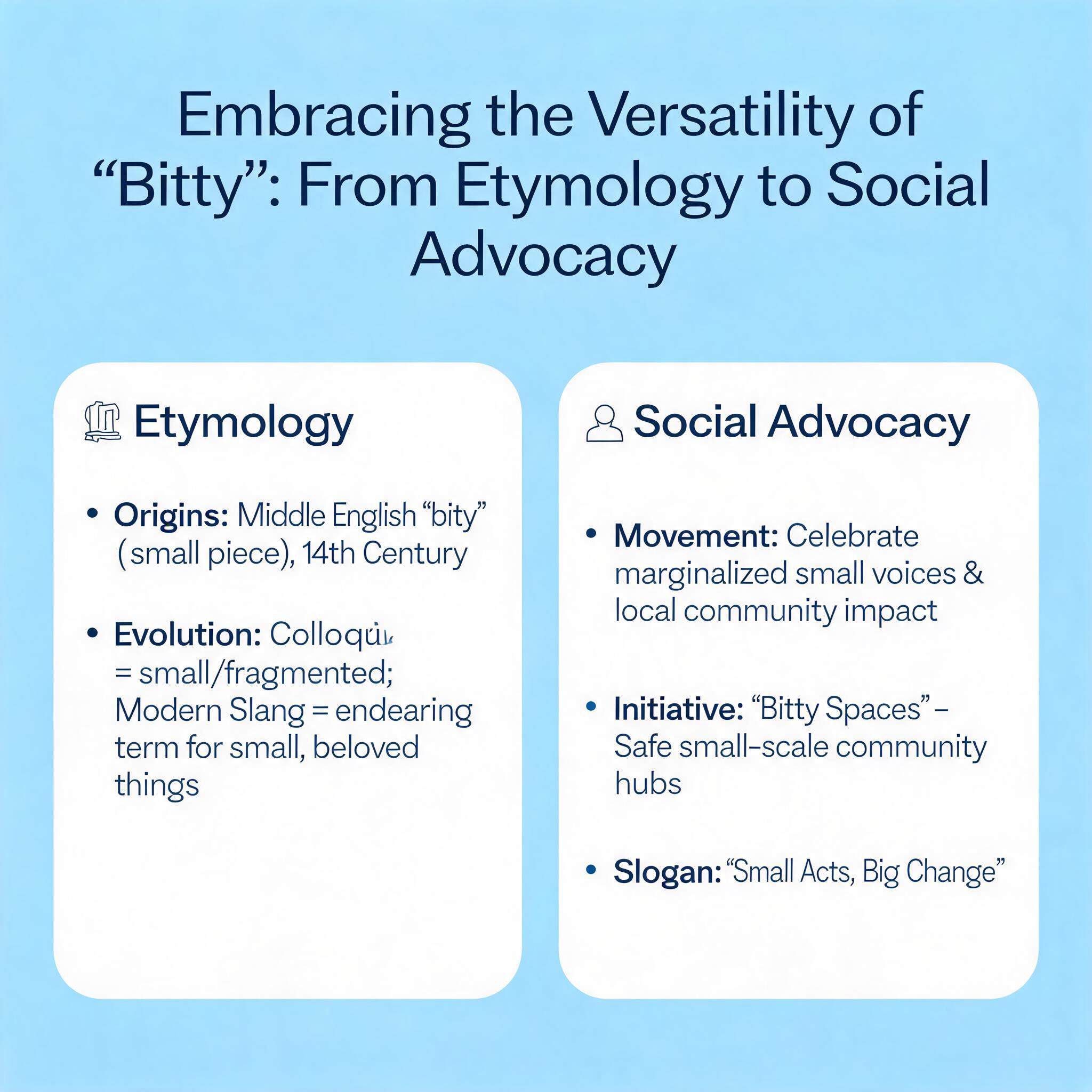 Embracing the Versatility of 'Bitty': From Etymology to Social Advocacy From Etymology to Social Advocacy