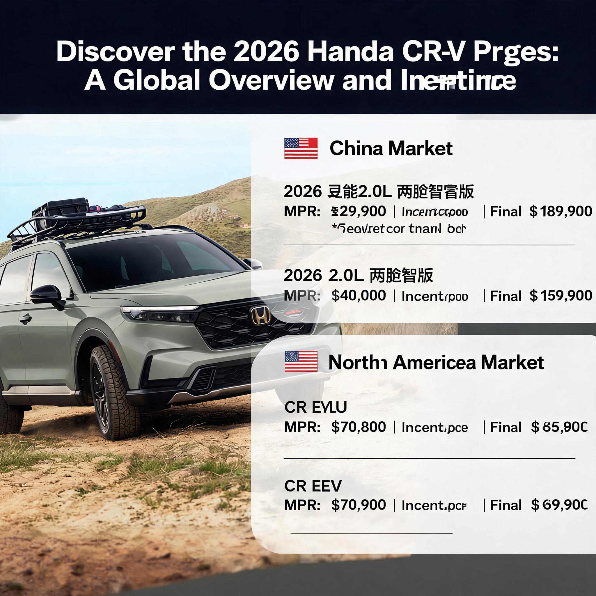 Discover the 2026 Honda CR-V Prices: A Global Overview and Incentives