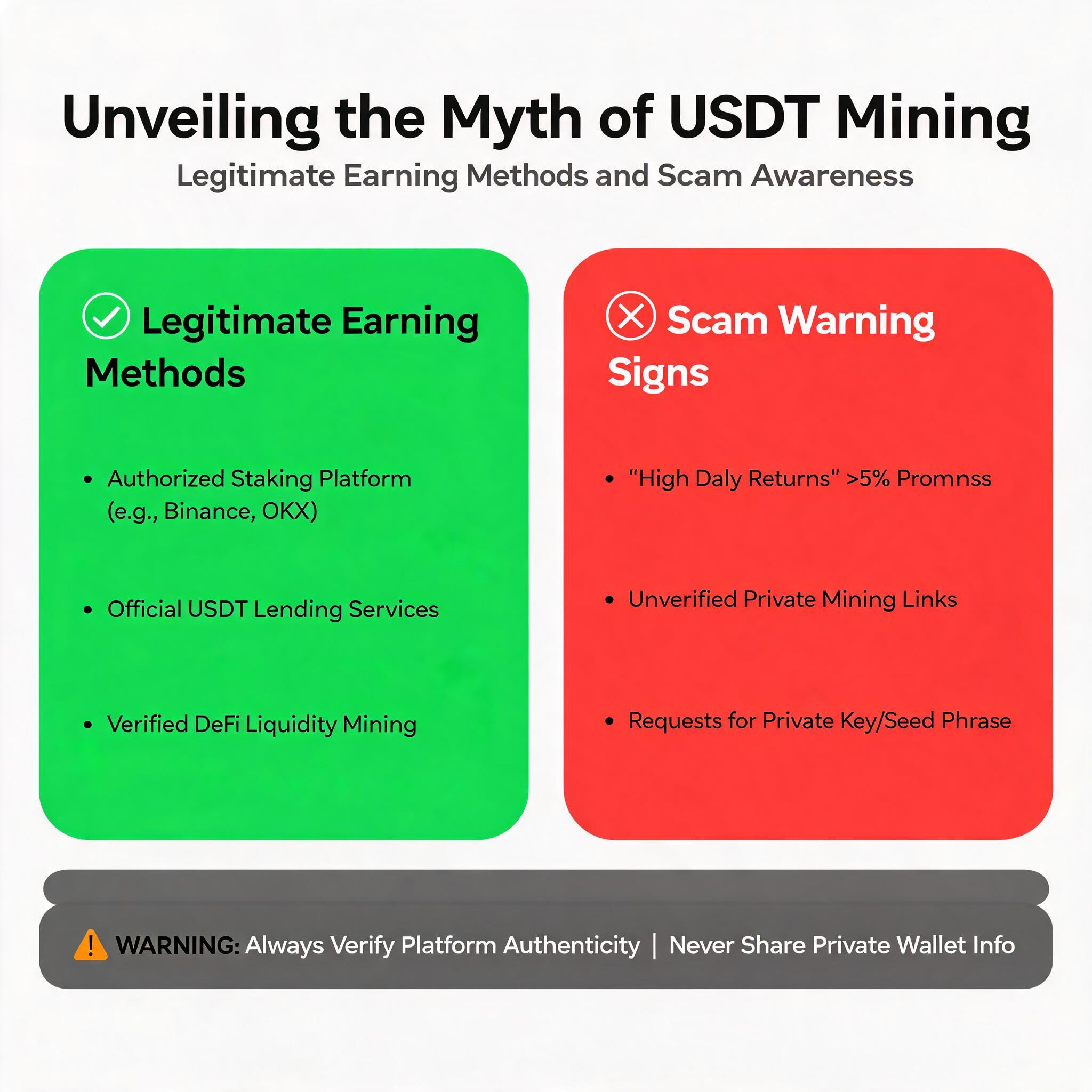 Unveiling the Myth of USDT Mining: Legitimate Earning Methods and Scams Awareness Legitimate Earning Methods and Scams Awareness